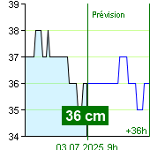 État de l'eau sur le fluviomètre de Nespeky à 04:20 3.7.2025